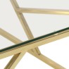 Table basse doré acier inoxydable et verre trempé 
