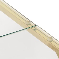 Table basse doré acier inoxydable et verre trempé 