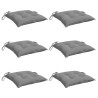 Coussins de chaise lot de 6 gris 40x40x7 cm tissu oxford 