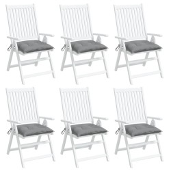 Coussins de chaise lot de 6 gris 40x40x7 cm tissu oxford 