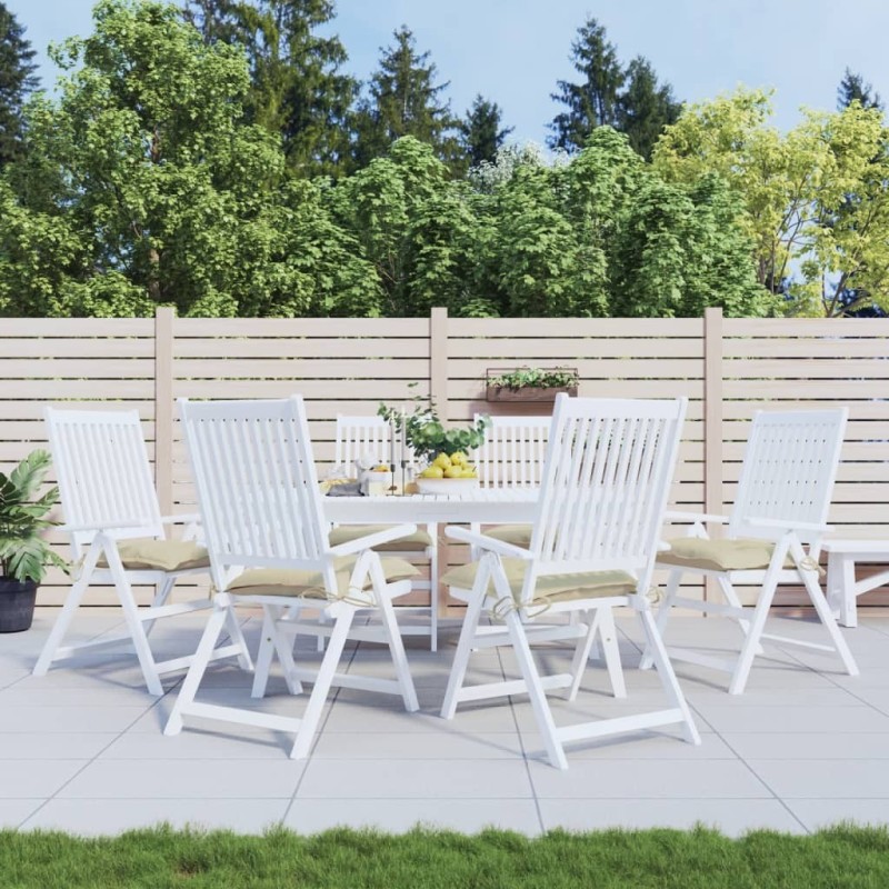 Coussins de chaise lot de 6 beige 40x40x7 cm tissu oxford 