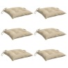 Coussins de chaise lot de 6 beige 40x40x7 cm tissu oxford 