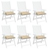 Coussins de chaise lot de 6 beige 40x40x7 cm tissu oxford 