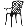 Chaises de jardin lot de 2 Aluminium coulé Noir 