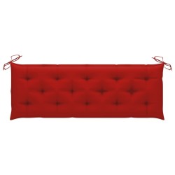 Banc de jardin empilable et coussin 159 cm Bois de teck massif 