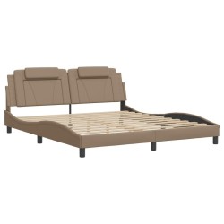 Cadre de lit avec LED sans matelas cappuccino 180x200 cm 