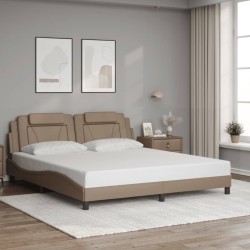 Cadre de lit avec LED sans matelas cappuccino 180x200 cm 