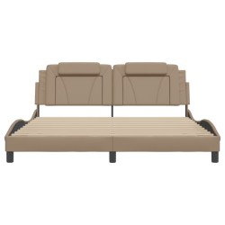 Cadre de lit avec LED sans matelas cappuccino 180x200 cm 