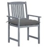 Chaises de jardin et coussins lot de 4 Gris Bois acacia massif 