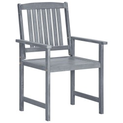 Chaises de jardin et coussins lot de 4 Gris Bois acacia massif 