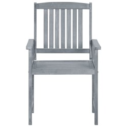 Chaises de jardin et coussins lot de 4 Gris Bois acacia massif 