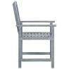 Chaises de jardin et coussins lot de 4 Gris Bois acacia massif 