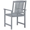 Chaises de jardin et coussins lot de 4 Gris Bois acacia massif 