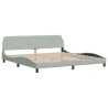 Cadre de lit sans matelas gris clair 200x200 cm velours 