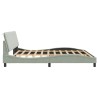 Cadre de lit sans matelas gris clair 200x200 cm velours 