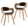 Chaises à manger lot de 2 bois courbé et similicuir 
