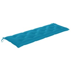 Banc de jardin empilable et coussin 159 cm Bois de teck massif 