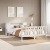 Lit bibliothèque sans matelas blanc 150x200 cm bois pin massif 
