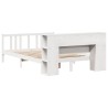Lit bibliothèque sans matelas blanc 150x200 cm bois pin massif 