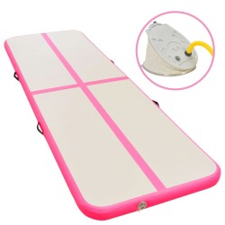 Tapis gonflable de gymnastique avec pompe 700x100x10cm PVC Rose 