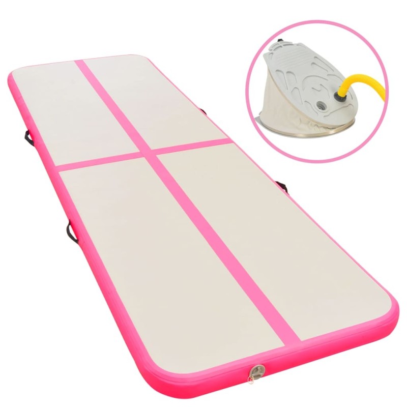 Tapis gonflable de gymnastique avec pompe 700x100x10cm PVC Rose Tapis gonflable de gymnastique avec pompe 700x100x10cm PVC Rose