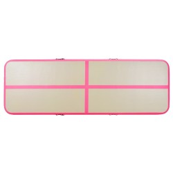 Tapis gonflable de gymnastique avec pompe 700x100x10cm PVC Rose 