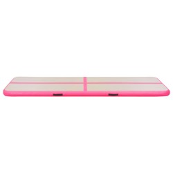Tapis gonflable de gymnastique avec pompe 700x100x10cm PVC Rose 