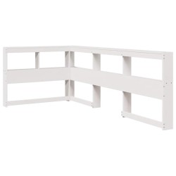 Lit bibliothèque sans matelas blanc 90x200cm bois de pin massif 