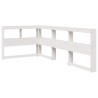 Lit bibliothèque sans matelas blanc 90x200cm bois de pin massif 