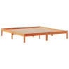 Lit bibliothèque sans matelas cire marron 180x200 cm pin massif 
