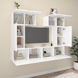 Ensemble de meubles TV 6 pcs Blanc Bois d'ingénierie 