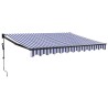 Auvent rétractable automatique bleu et blanc 3,5x2,5 m 