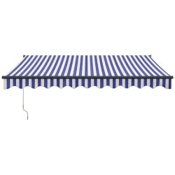 Auvent rétractable automatique bleu et blanc 3,5x2,5 m 