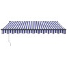 Auvent rétractable automatique bleu et blanc 3,5x2,5 m 