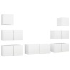 Ensemble de meubles TV 7 pcs Blanc Bois d'ingénierie 