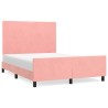 Cadre de lit sans matelas rose 140x200 cm velours 