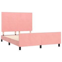 Cadre de lit sans matelas rose 140x200 cm velours 