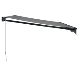 Auvent rétractable anthracite 4x3 m tissu et aluminium 