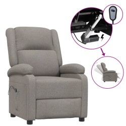 Fauteuil inclinable électrique Taupe Tissu 