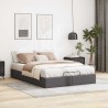 Cadre de lit ottoman sans matelas gris 140x190 cm similicuir 