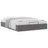 Cadre de lit ottoman sans matelas gris 140x190 cm similicuir 