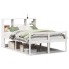 Lit bibliothèque sans matelas blanc 140x200 cm bois pin massif 
