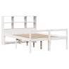 Lit bibliothèque sans matelas blanc 140x200 cm bois pin massif 