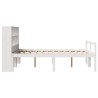 Lit bibliothèque sans matelas blanc 140x200 cm bois pin massif 