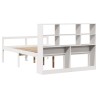Lit bibliothèque sans matelas blanc 140x200 cm bois pin massif 