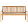Banc de jardin empilable et coussin 159 cm Bois de teck massif 