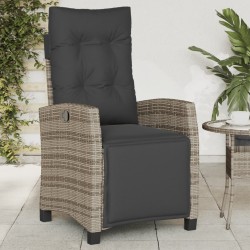Chaises inclinables de jardin lot de 2 et repose-pied rotin 