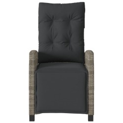 Chaises inclinables de jardin lot de 2 et repose-pied rotin 