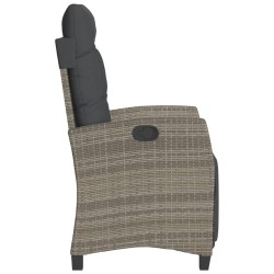 Chaises inclinables de jardin lot de 2 et repose-pied rotin 