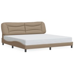 Cadre de lit avec lumières LED cappuccino 200x200 cm similicuir 